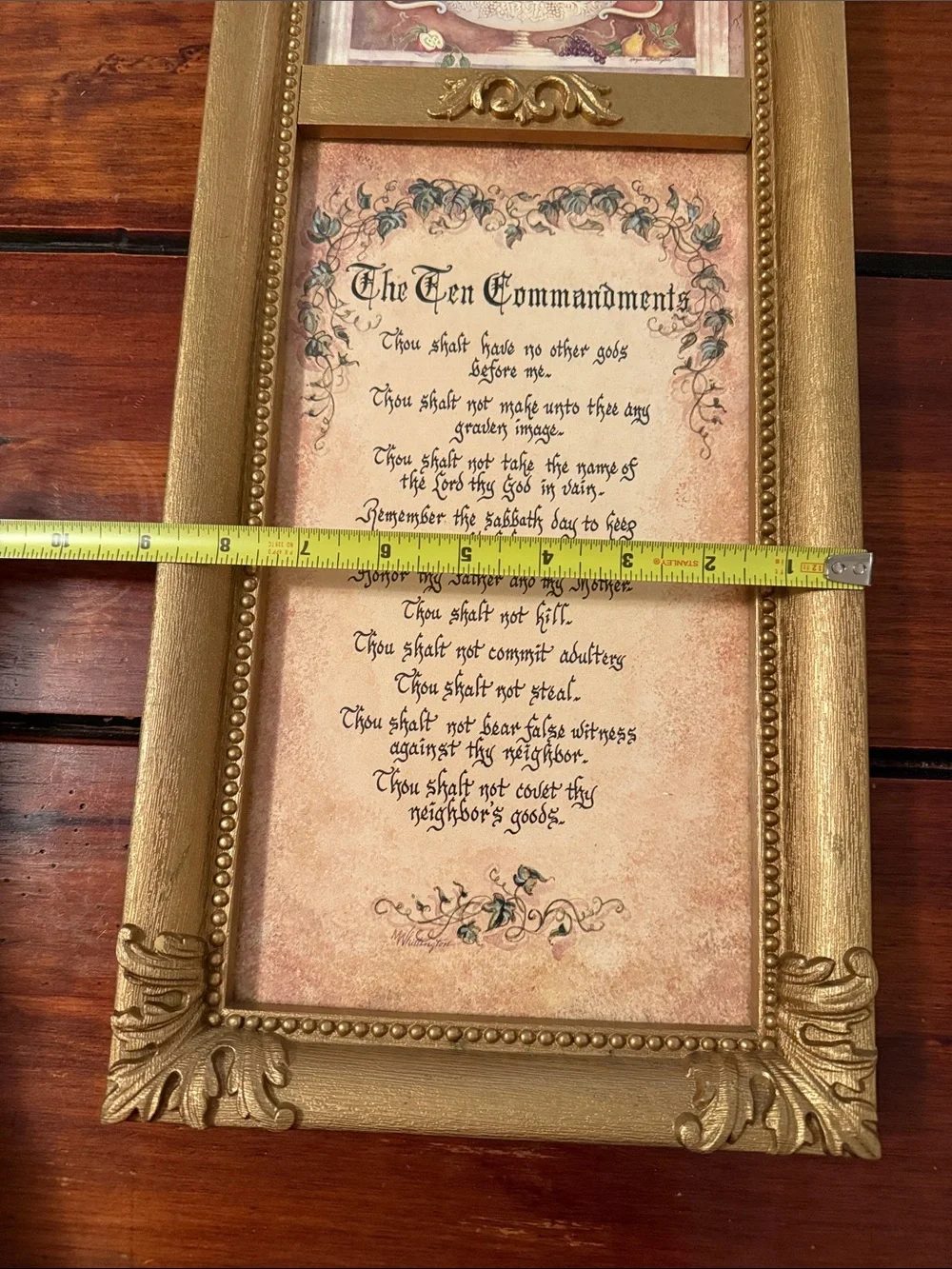 Gold Framed 'The Ten Commandments' Wall Art